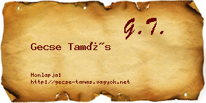 Gecse Tamás névjegykártya